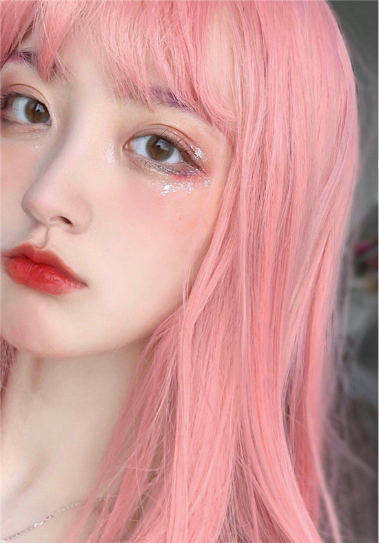 桜のピンク色　大人可愛いウィッグ　長さ55ｃｍ　ネット付き　ファッション　cosplay show　超人気ウィッグ　女装変装好物-3