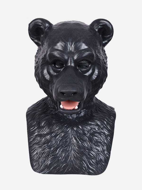 黒熊　獣人変身コスプレ　熊のマスク＆偽ビール腹＆ロングパンツ＆手袋＆足袋セット　面白いシリコン変装道具2
