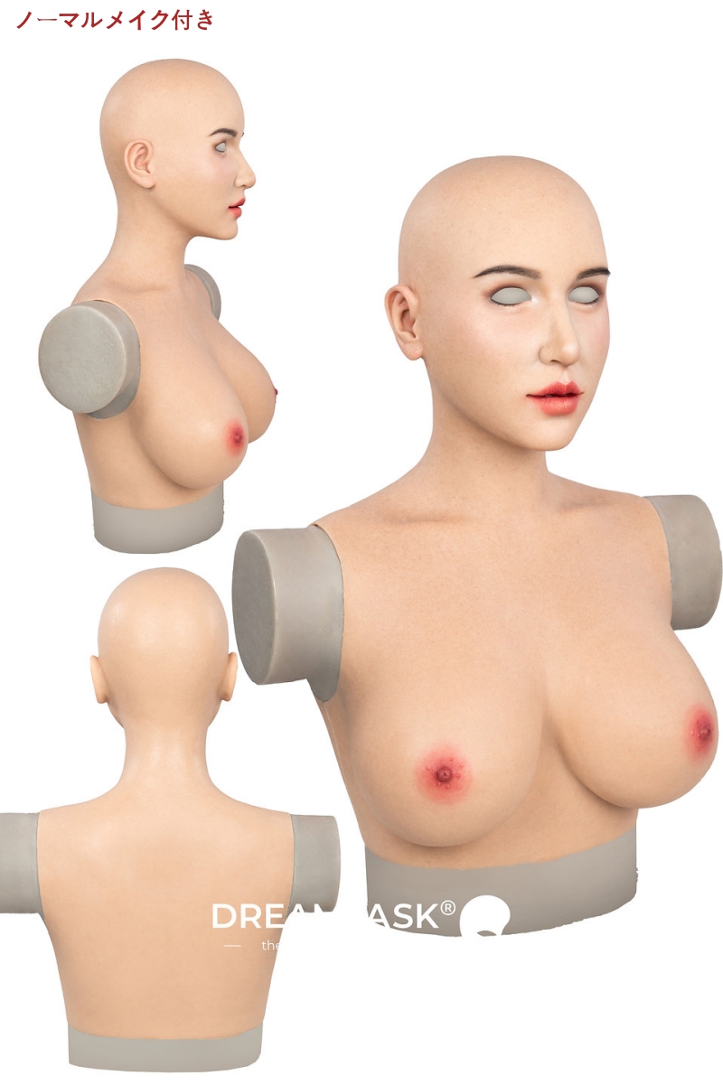 M32＋「RRosina ロージーナ」　PLUS＋版　アジア美人顔　授乳できるシリコンおっぱい　E+カップ相当　高品質医療用シリコン素材製　眉毛植毛　ノーマルメイク/ビューティーメイク　超リアル　フィット感のすごいフィメールマスク　正規品保証　全国送料無料-4