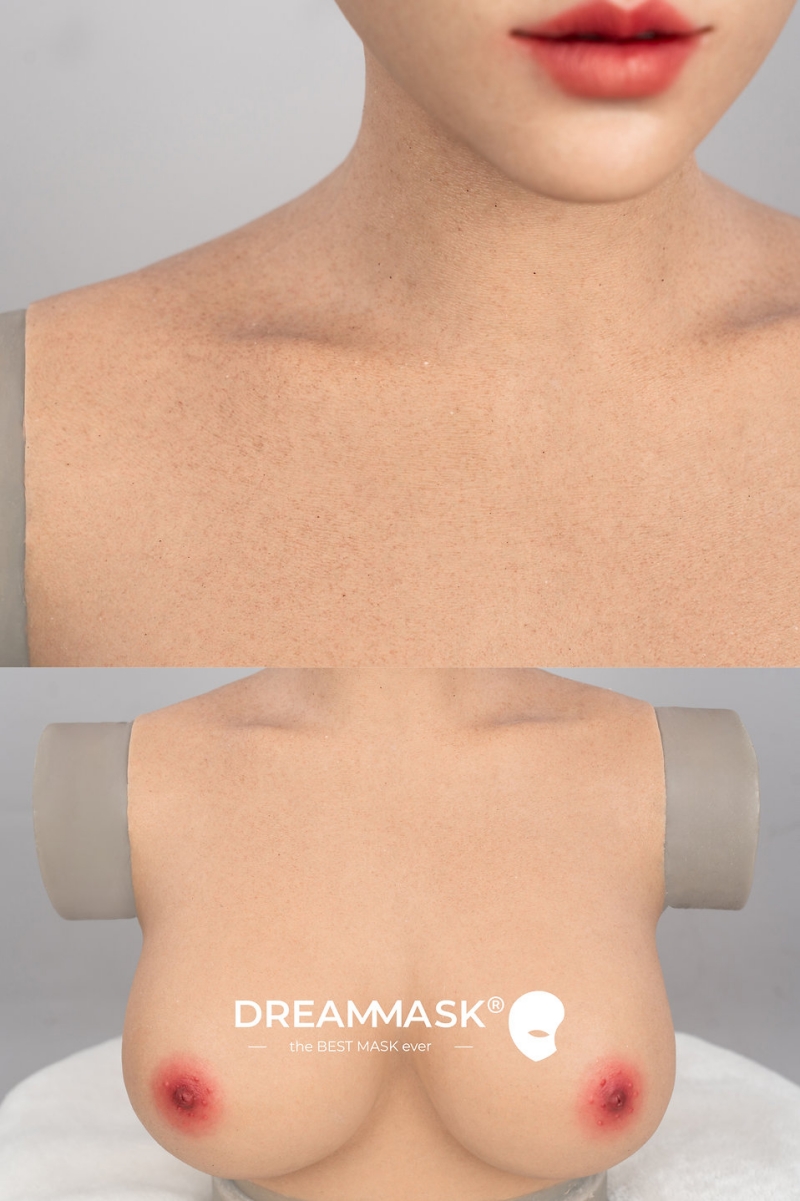 M32＋「RRosina ロージーナ」　PLUS＋版　アジア美人顔　授乳できるシリコンおっぱい　E+カップ相当　高品質医療用シリコン素材製　眉毛植毛　ノーマルメイク/ビューティーメイク　超リアル　フィット感のすごいフィメールマスク　正規品保証　全国送料無料-9